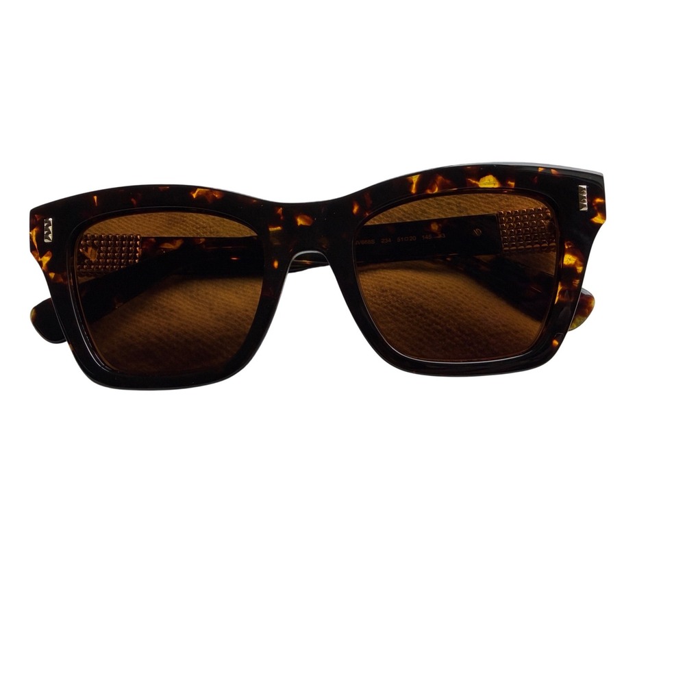 Lanvin Frames! Sunglasses Dark Havana Tortoise Square Gold Studded Made in Italy